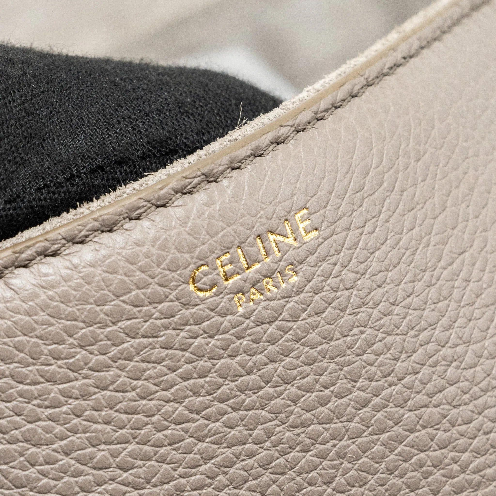 Celine Medium Soft 16 Bag Grained Calfskin Grey GHW