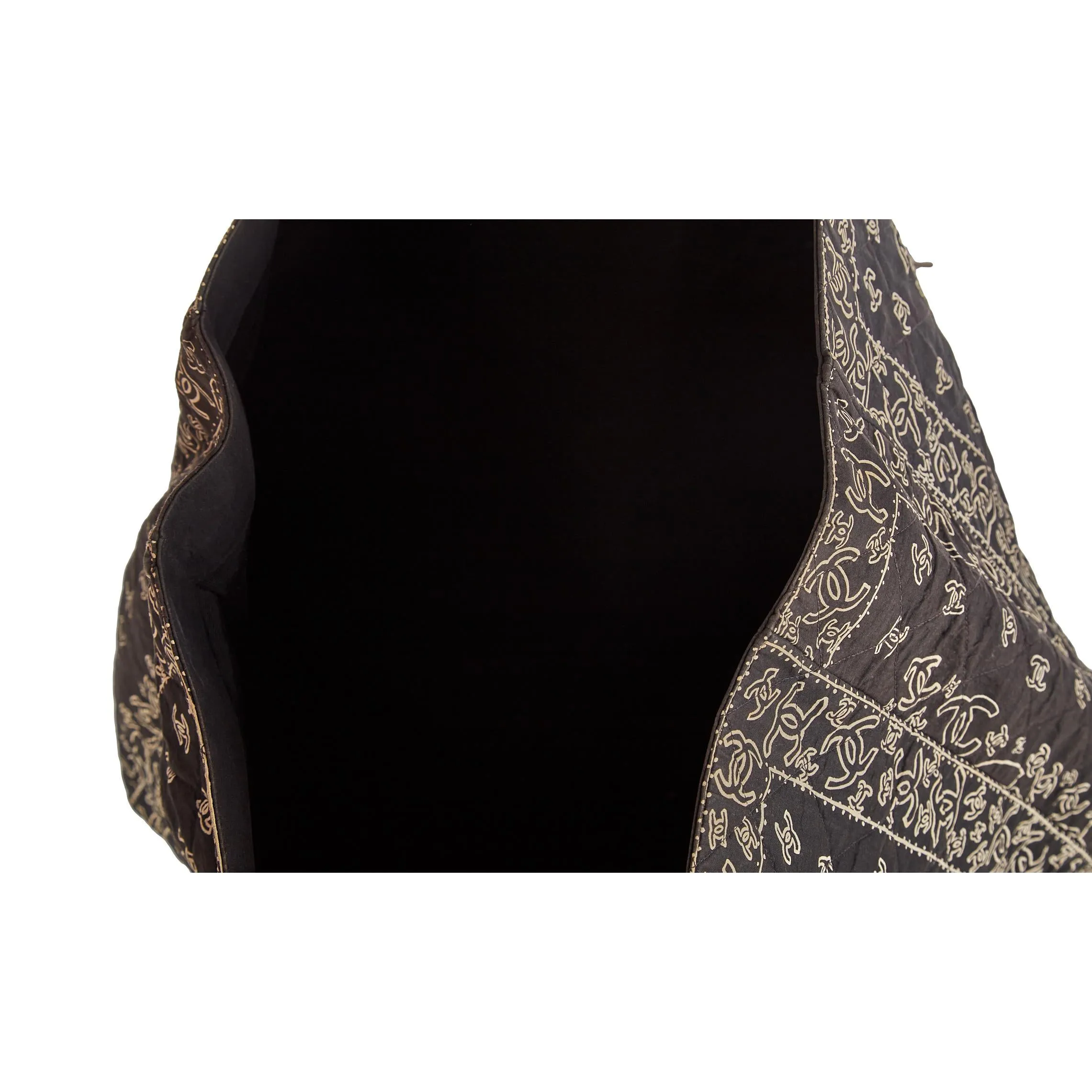 Chanel Black Jumbo Bandana Chain Tote