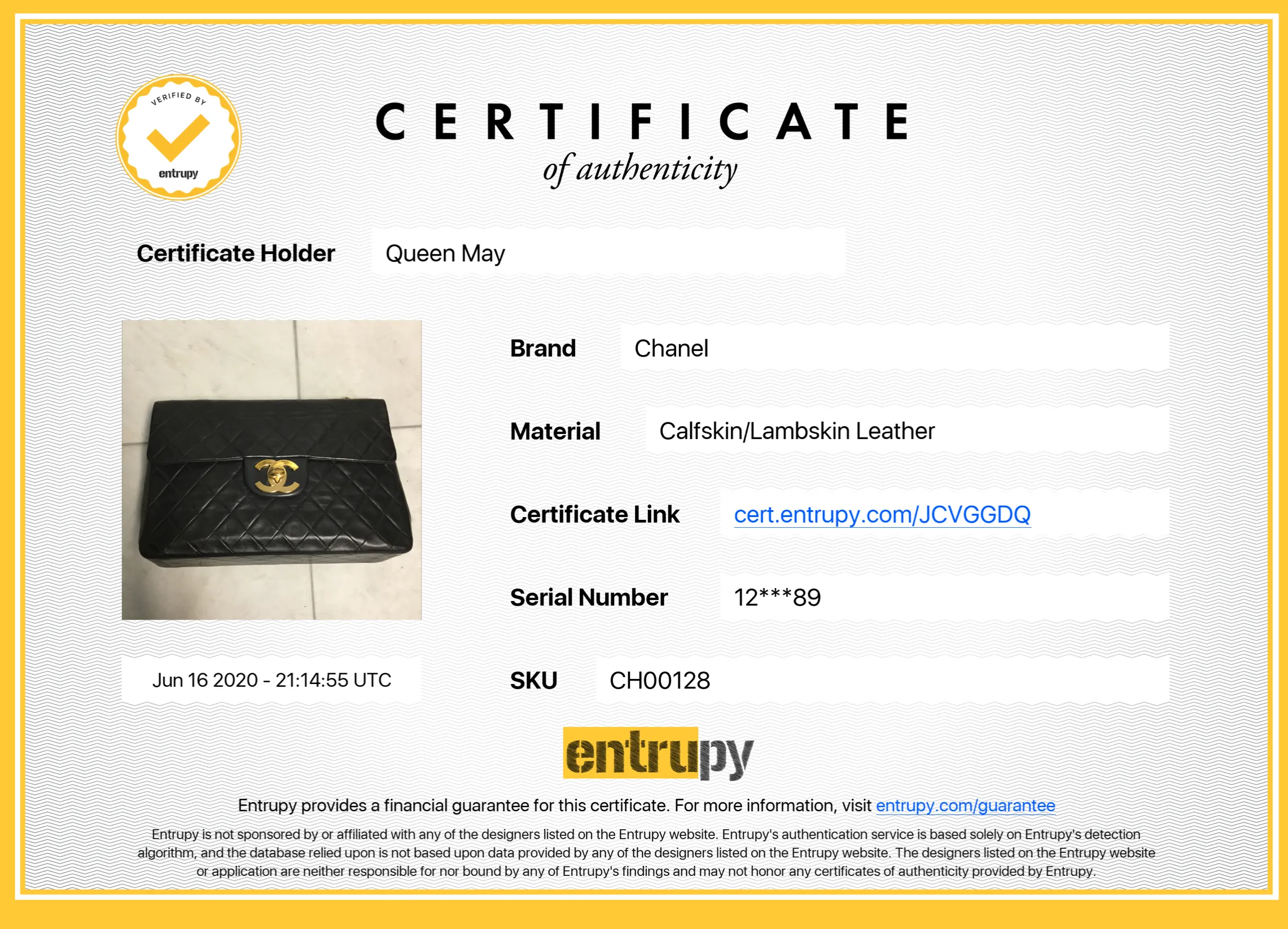 Chanel Lambskin Vintage Classic Maxi Single Flap Bag
