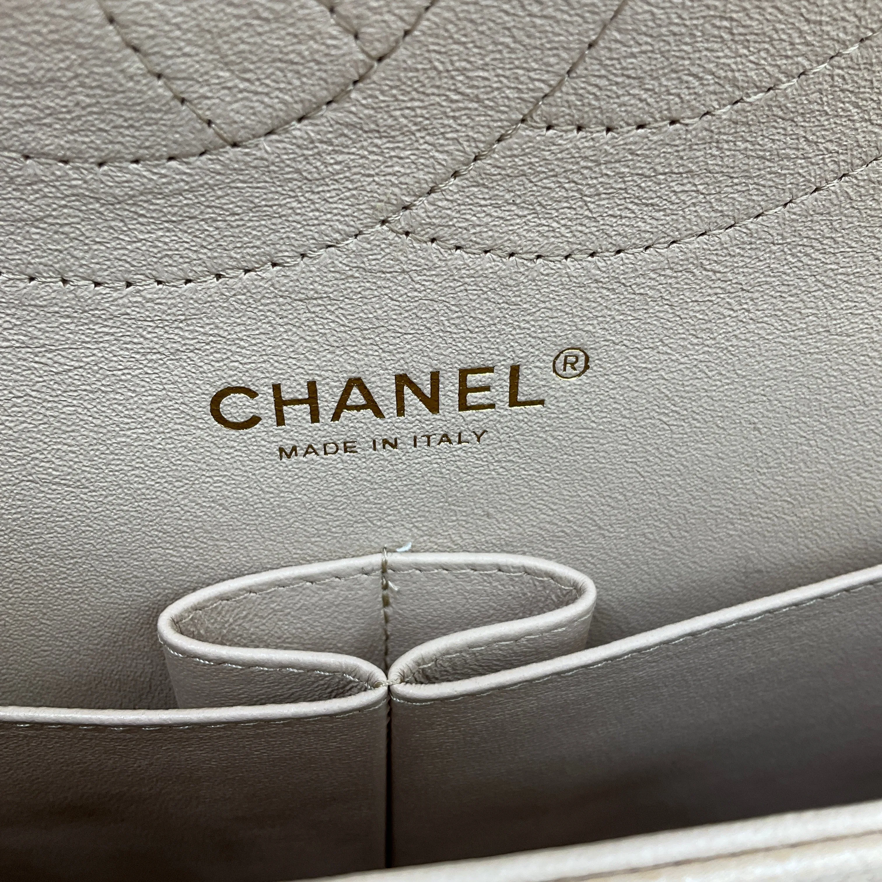 Chanel Light Beige 2015 Quilted Caviar Jumbo Classic Double Flap Bag