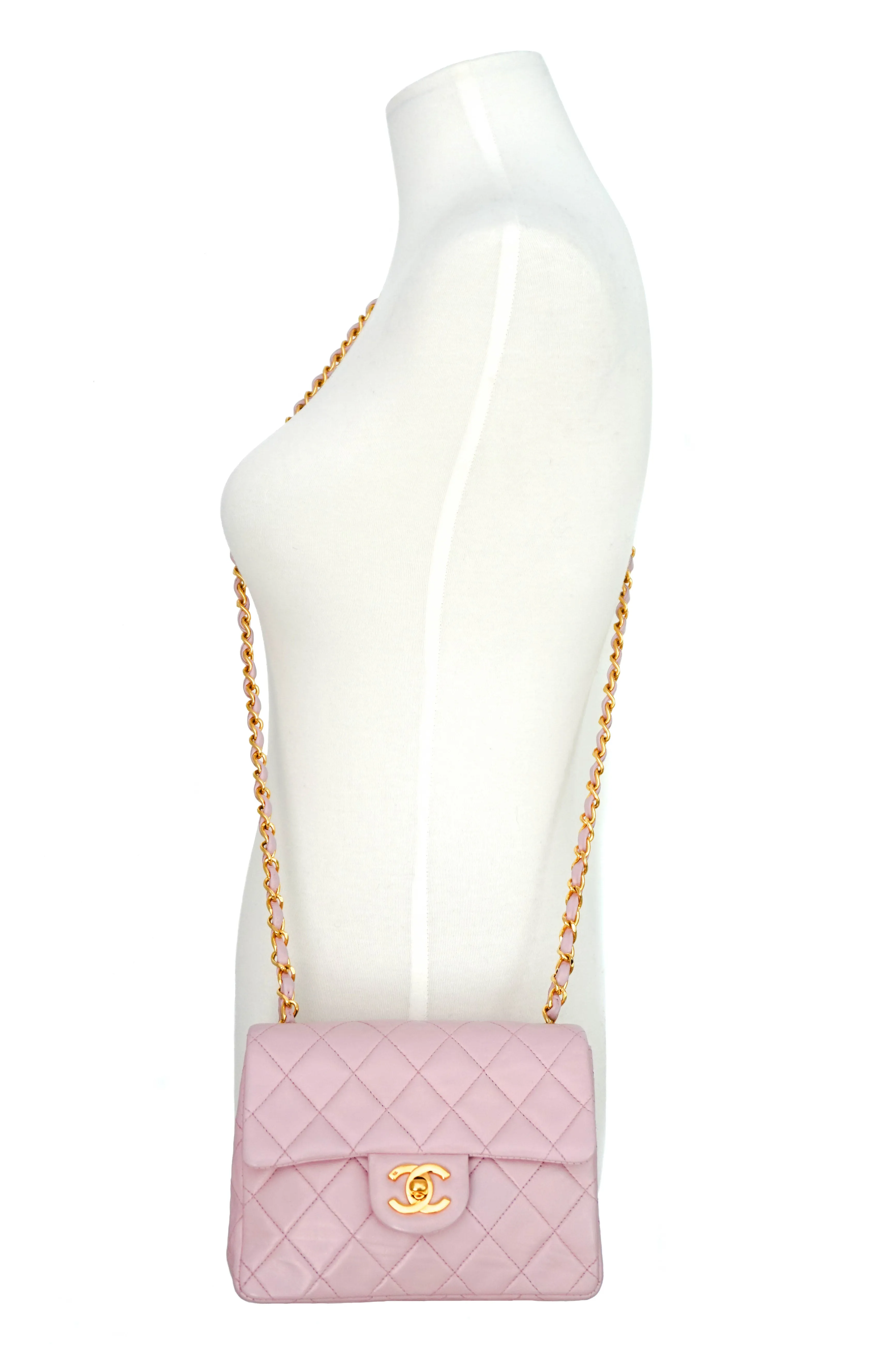 Chanel Vintage Pink Lambskin Classic 2.55 Mini Flap Bag