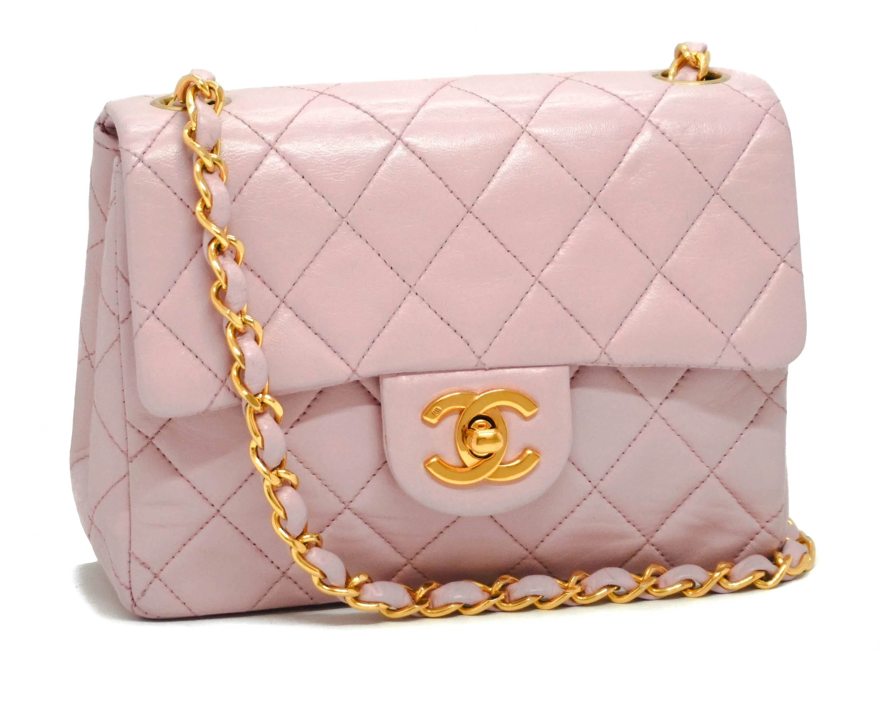 Chanel Vintage Pink Lambskin Classic 2.55 Mini Flap Bag