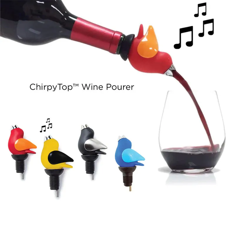 ChirpyTop™ Wine Pourer Black/Chrome