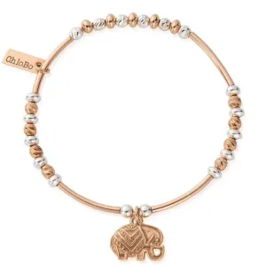 ChloBo Decorated Elephant Bracelet - Rose Gold & Silver