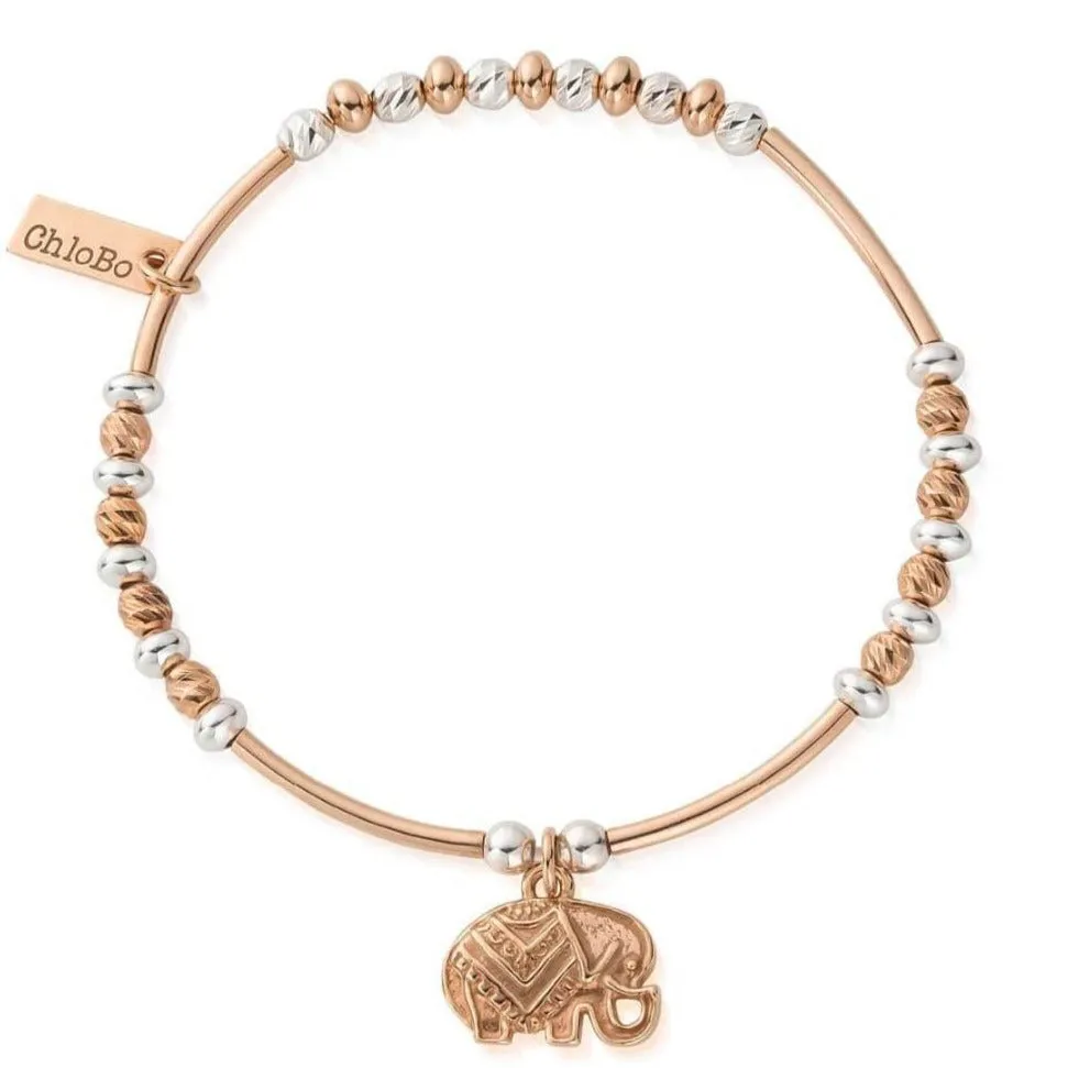 ChloBo Decorated Elephant Bracelet - Rose Gold & Silver