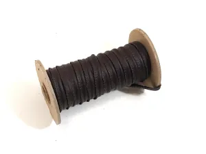 Chocolate Brown Slashed Leather Cord Piping  5/16" (3 yds) 2095XDB