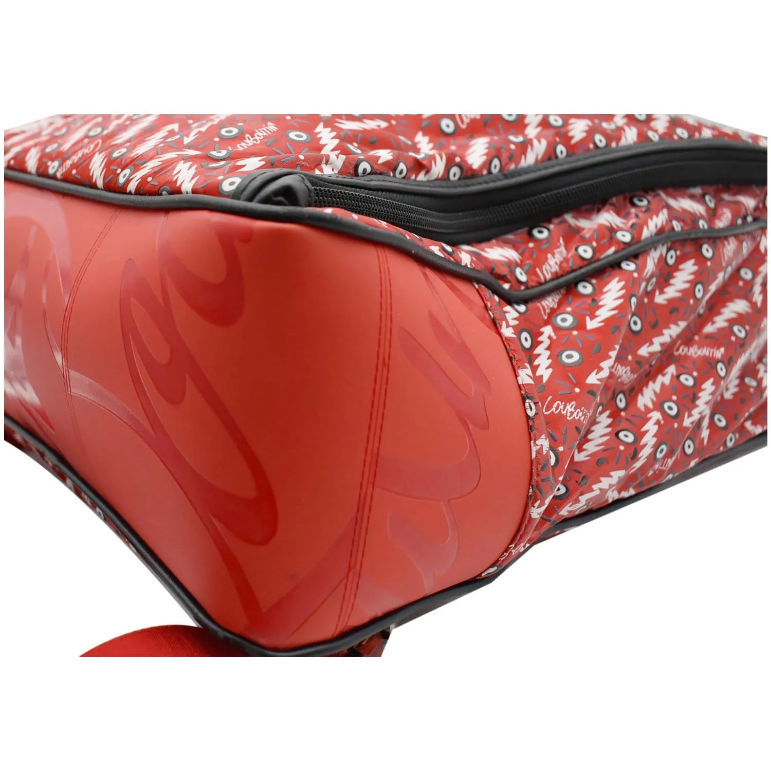 CHRISTIAN LOUBOUTIN Graphic-Print Woven Backpack Red