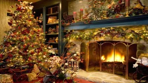 Christmas Decorated Room  Backdrop