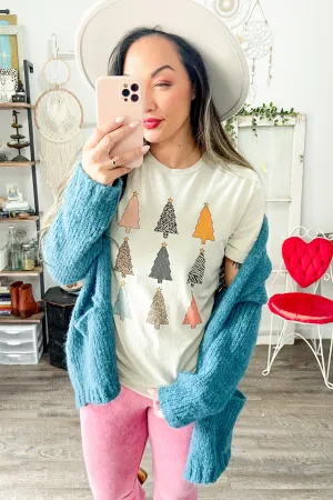 Christmas Tree Style Cream Tee