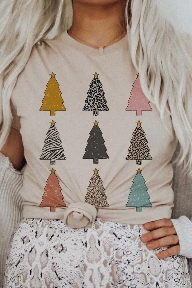 Christmas Tree Style Cream Tee