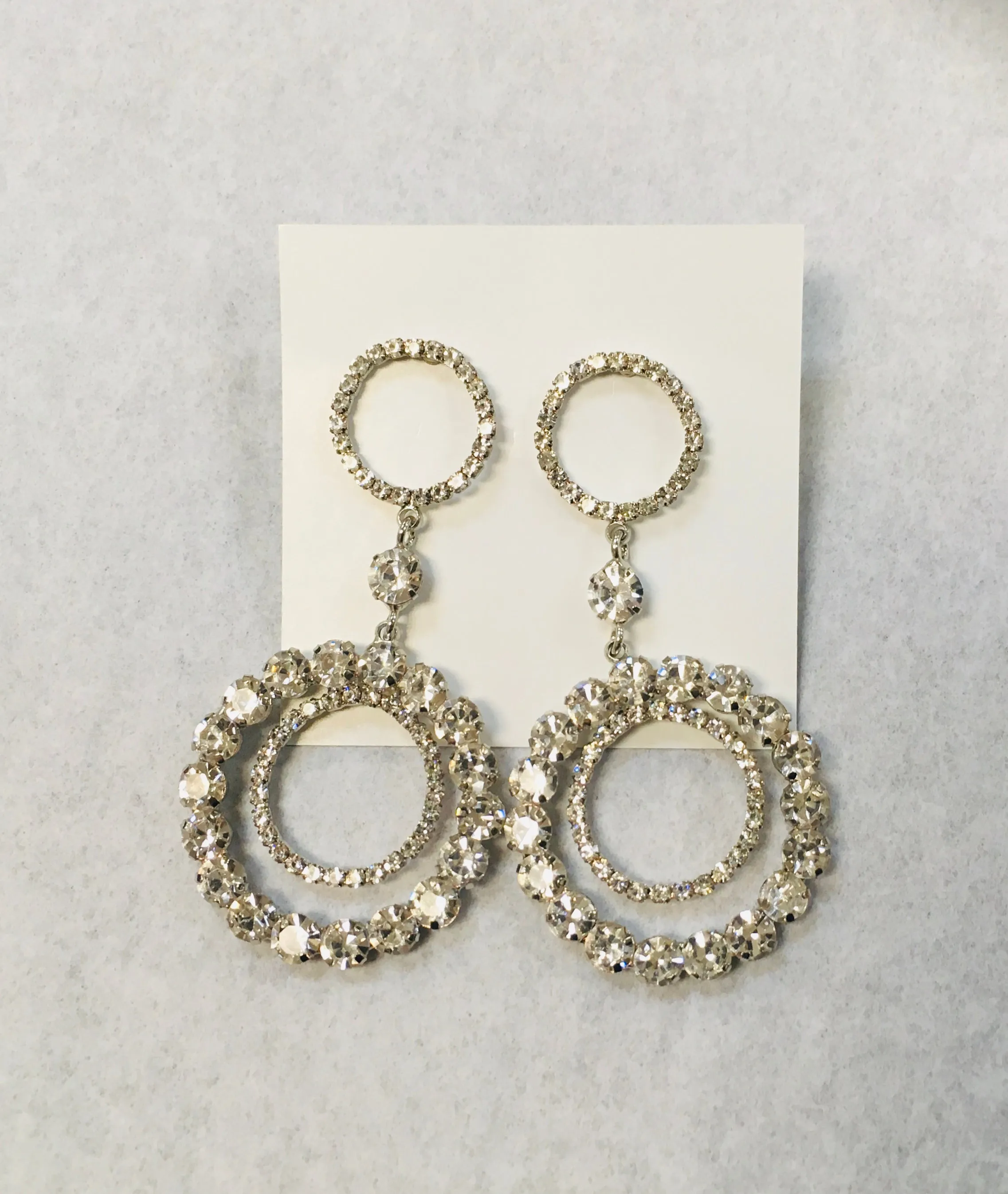 Clear Circle Drop Earrings