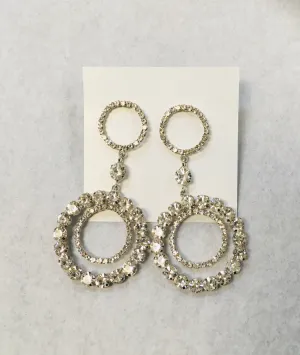 Clear Circle Drop Earrings