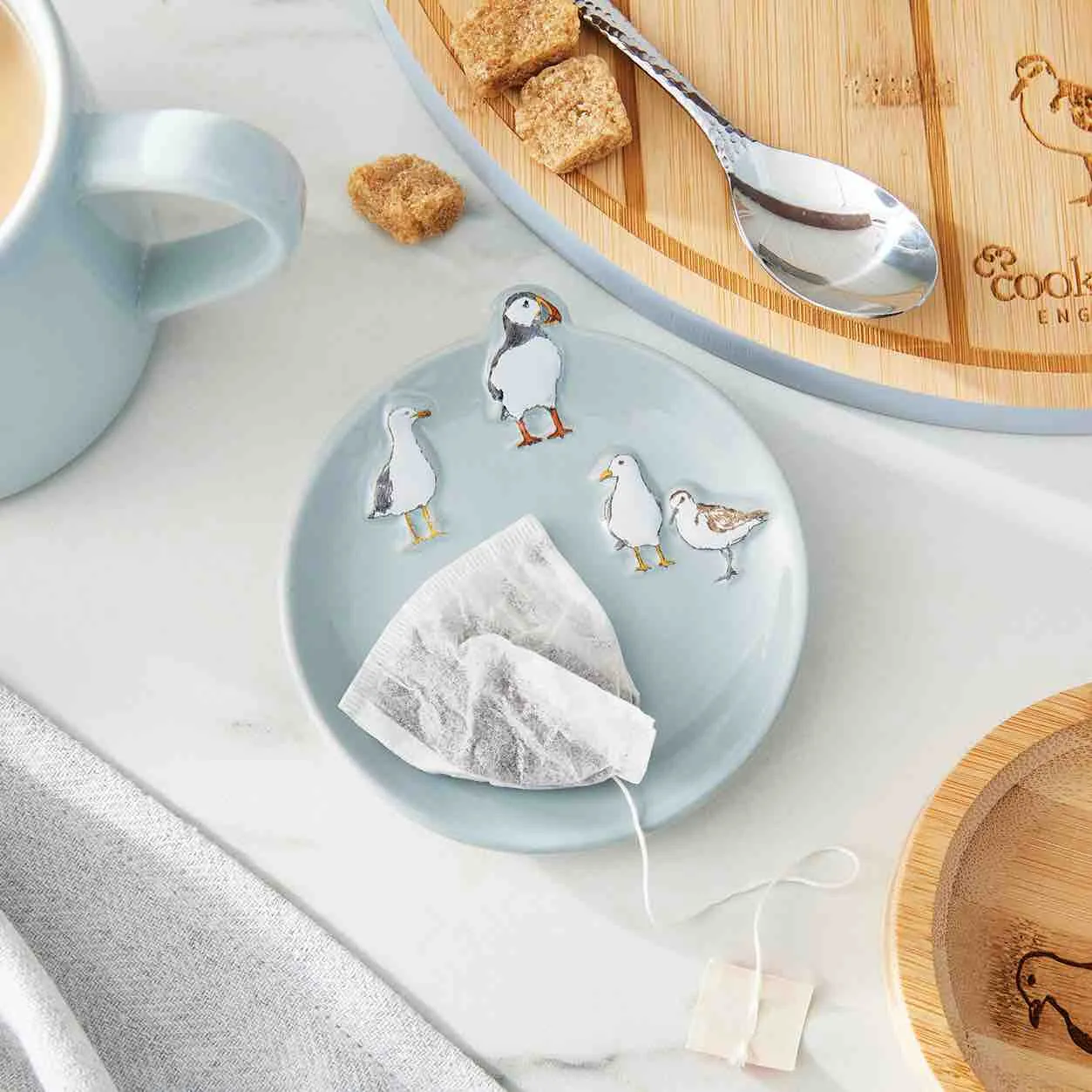 Coastal Birds Ceramic Tea Bag Tidy
