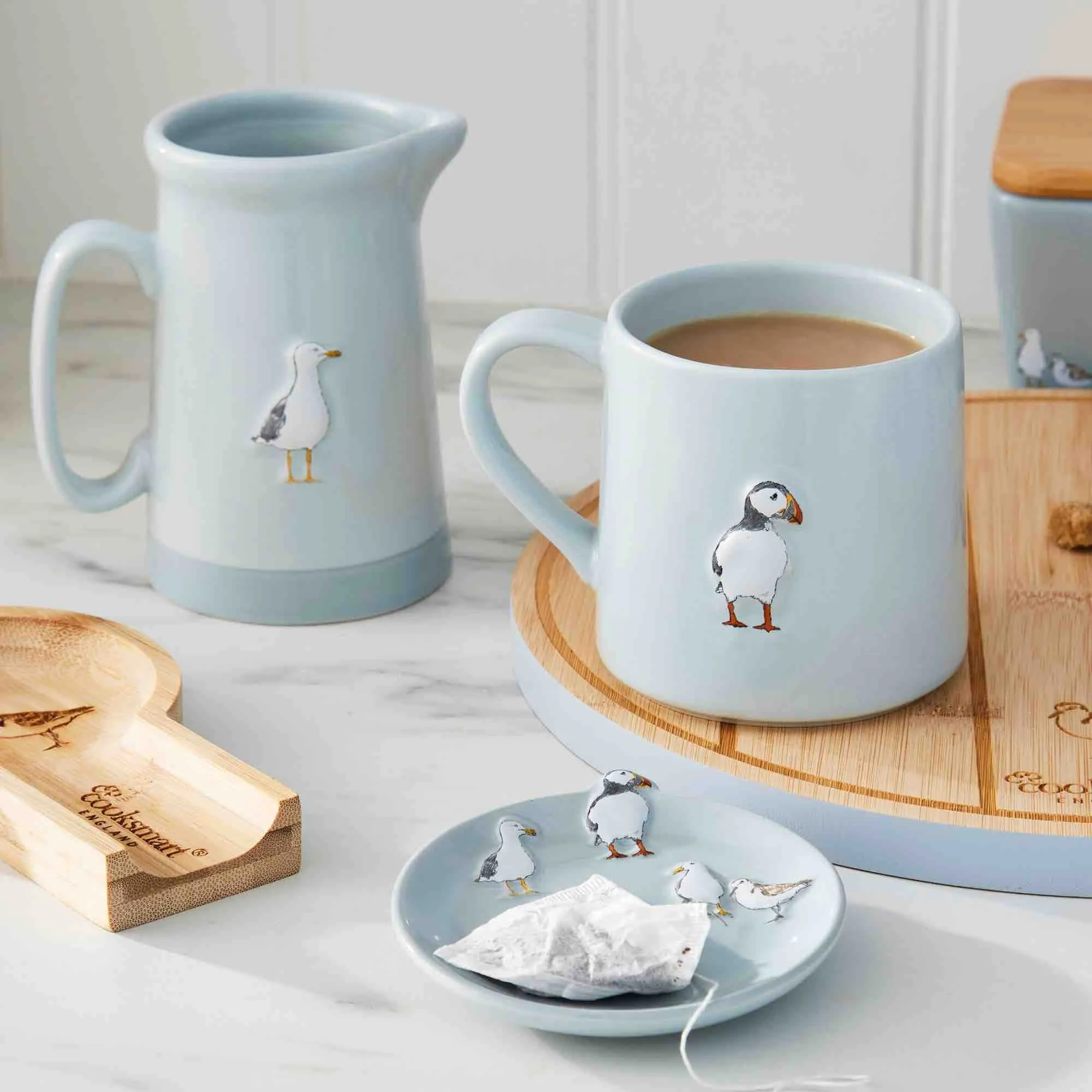Coastal Birds Ceramic Tea Bag Tidy