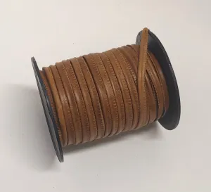 Cognac #2 Brown Slashed Leather Cord Piping  5/16" (3 yds) 2095XDE