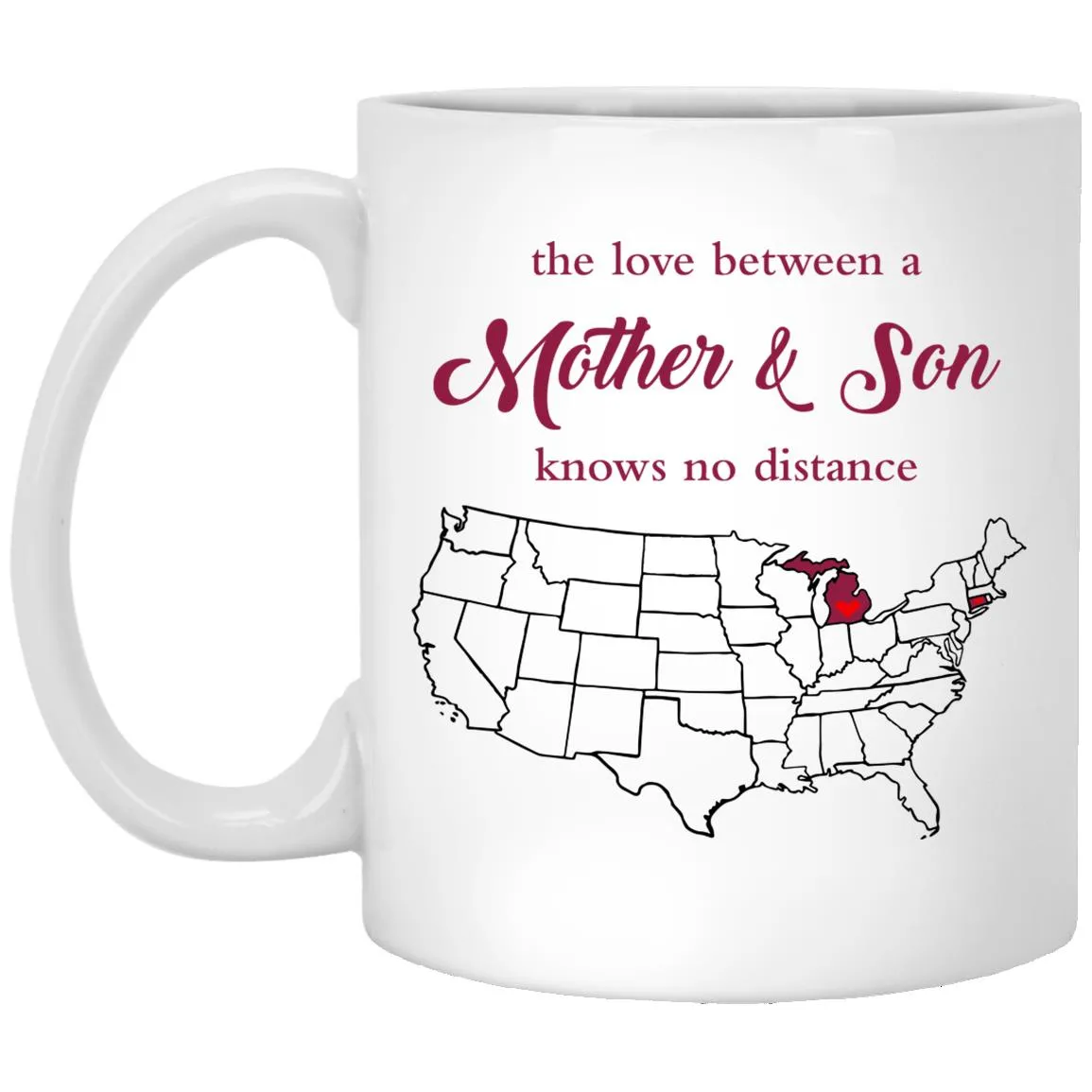 Connecticut Michigan The Love Between Mother And Son Mug