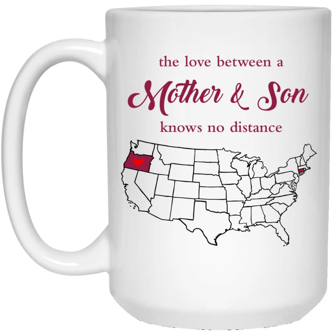 Connecticut Oregon The Love Between Mother And Son Mug