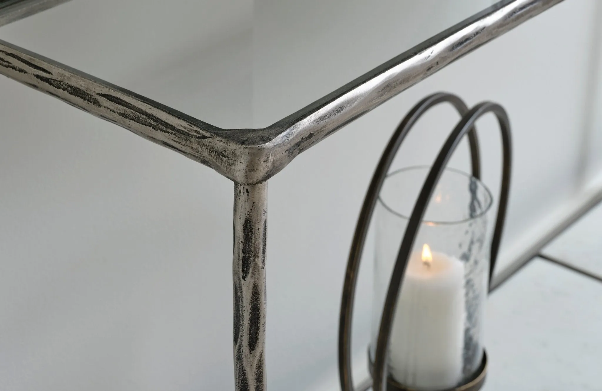 Contemporary Sofa Table in Antique Pewter