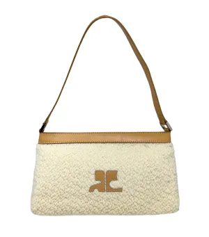 Courreges Cream Boucle Shoulder Bag