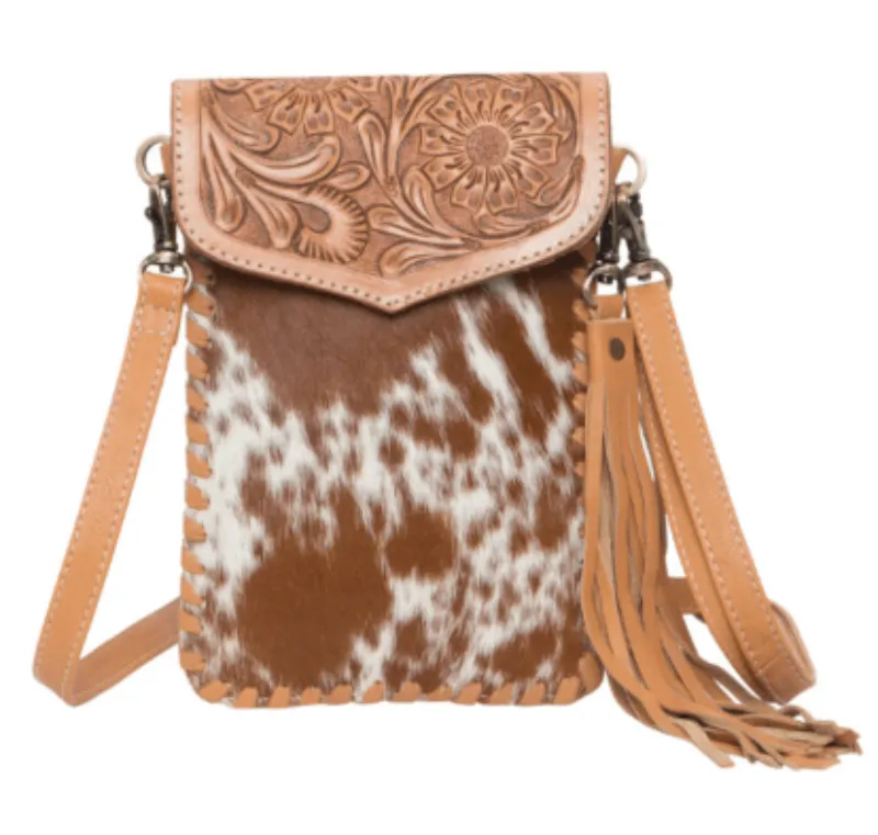 Cowhide Phone Wallet with Tassel