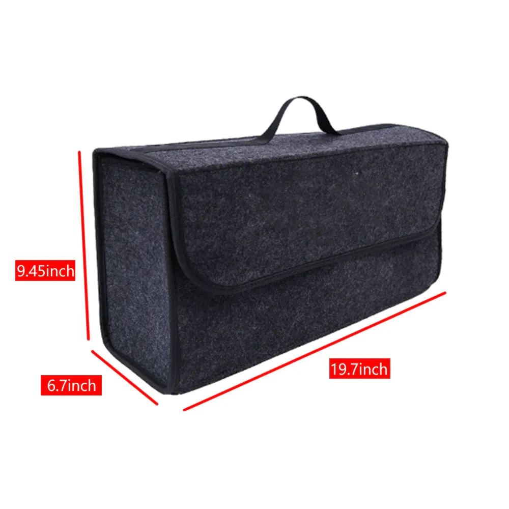 Custom Text For Soft Felt Car Bag Organizer, Compatible with All Cars, Folding Car Storage Box Non Slip Fireproof Car Trunk Organizer NS12990