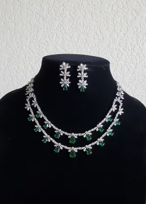Cz Delicate Necklace With Rhodium Plating