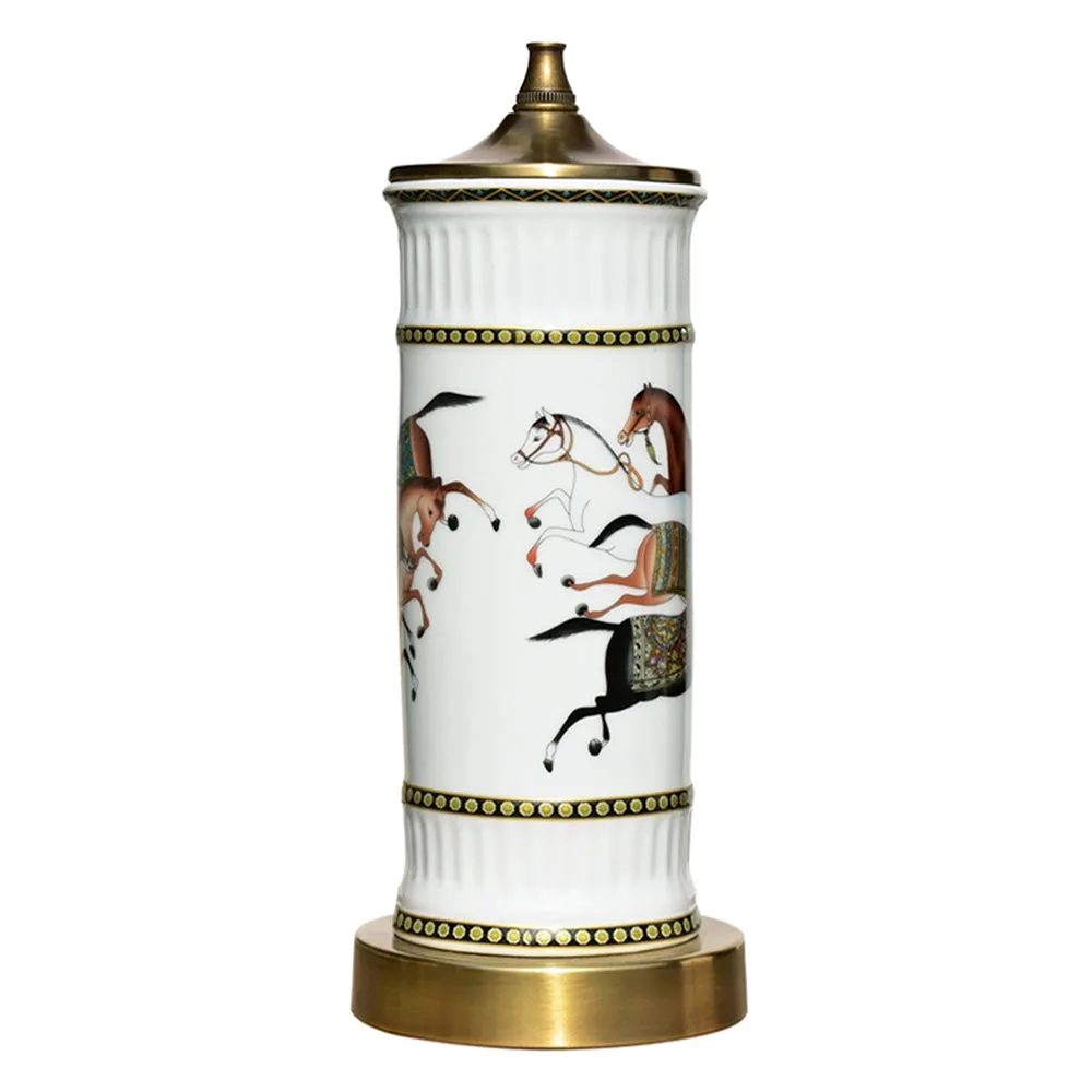Dancing Horses Porcelain Table Lamp