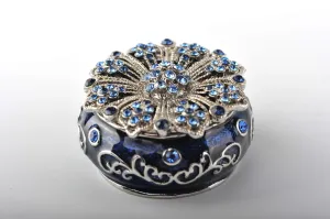 Decorated Blue Trinket Box