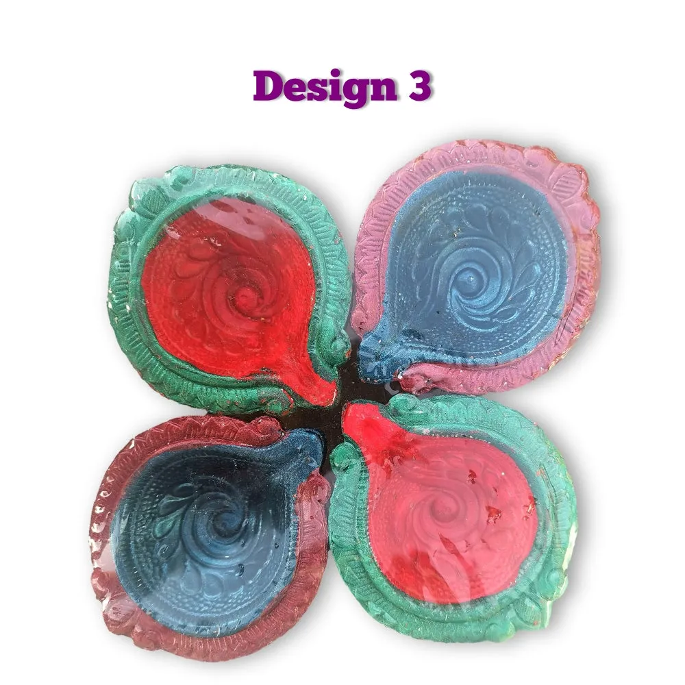 Decorated Clay Lamp (Diya)