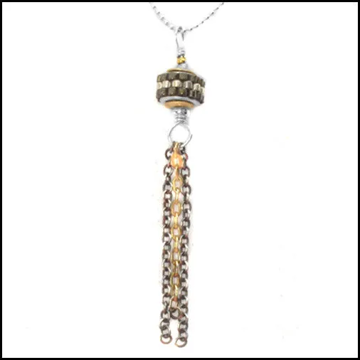 Delicate Beaded Tassel Pendant