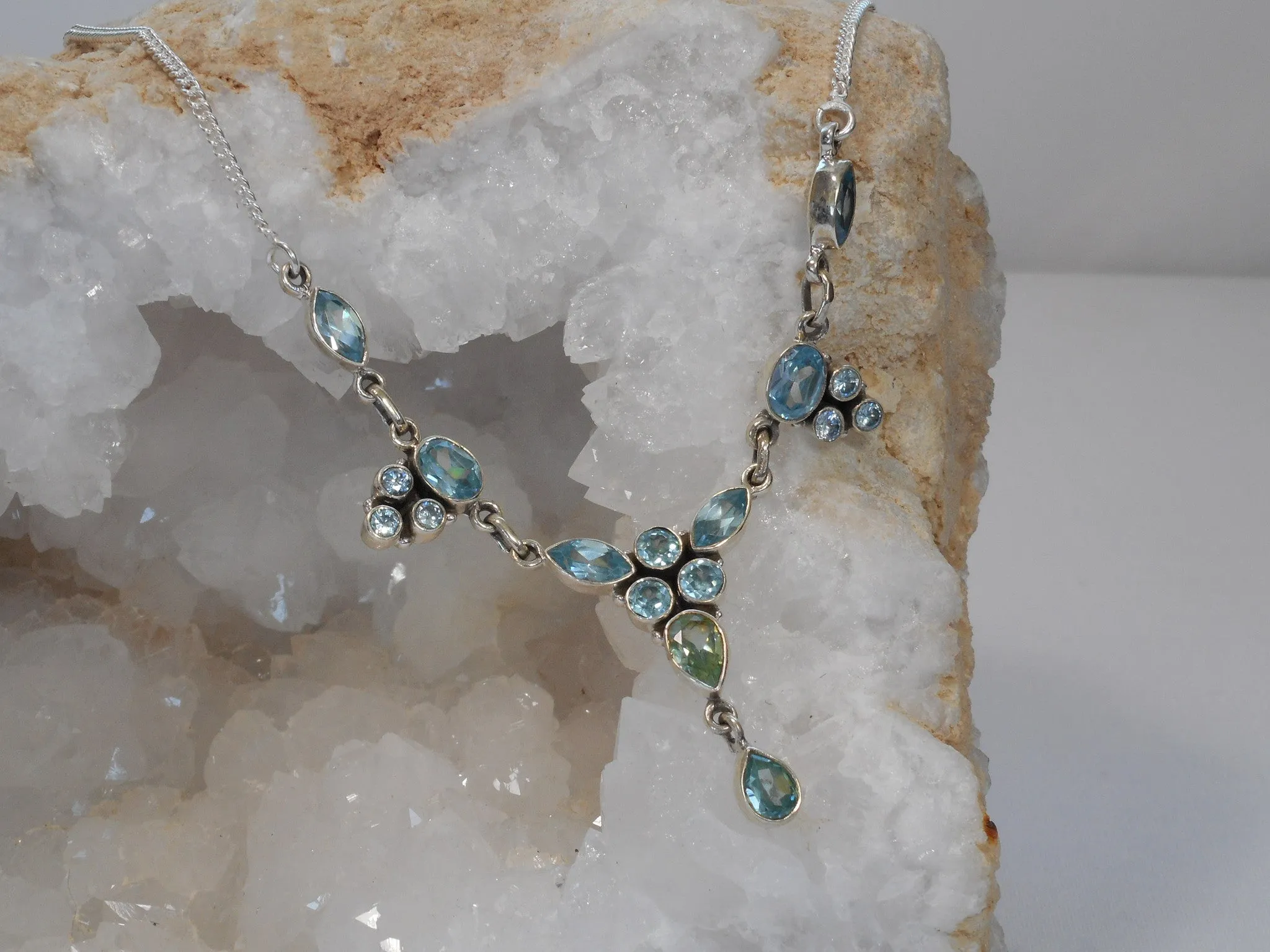 Delicate Blue Topaz Necklace 5