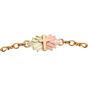 Delicate Cross - Black Hills Gold Bracelet