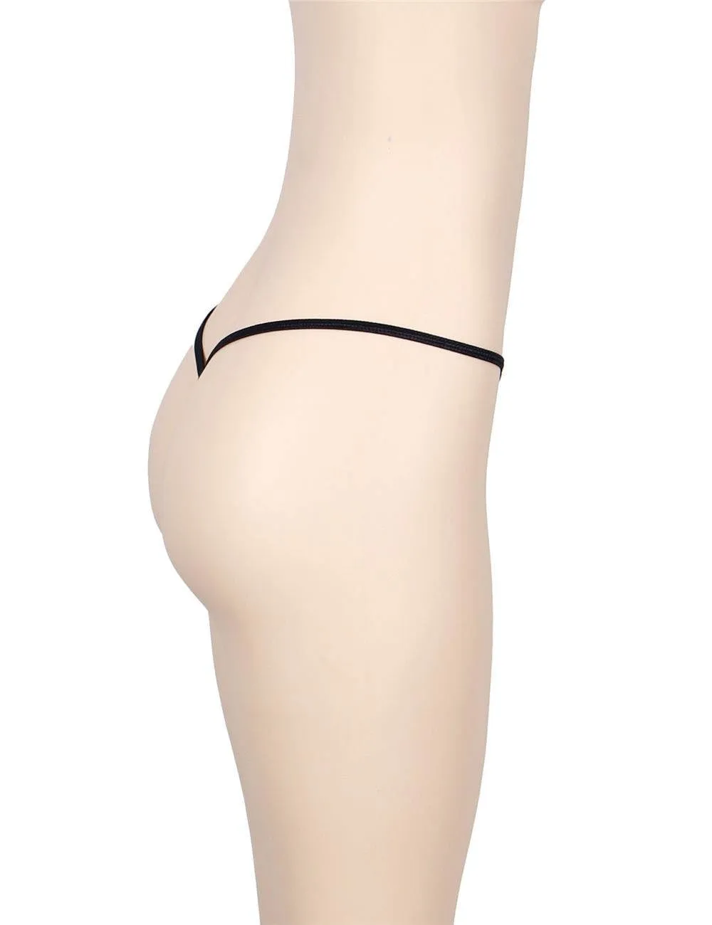 Delicate Crotchless White Floral Lace String