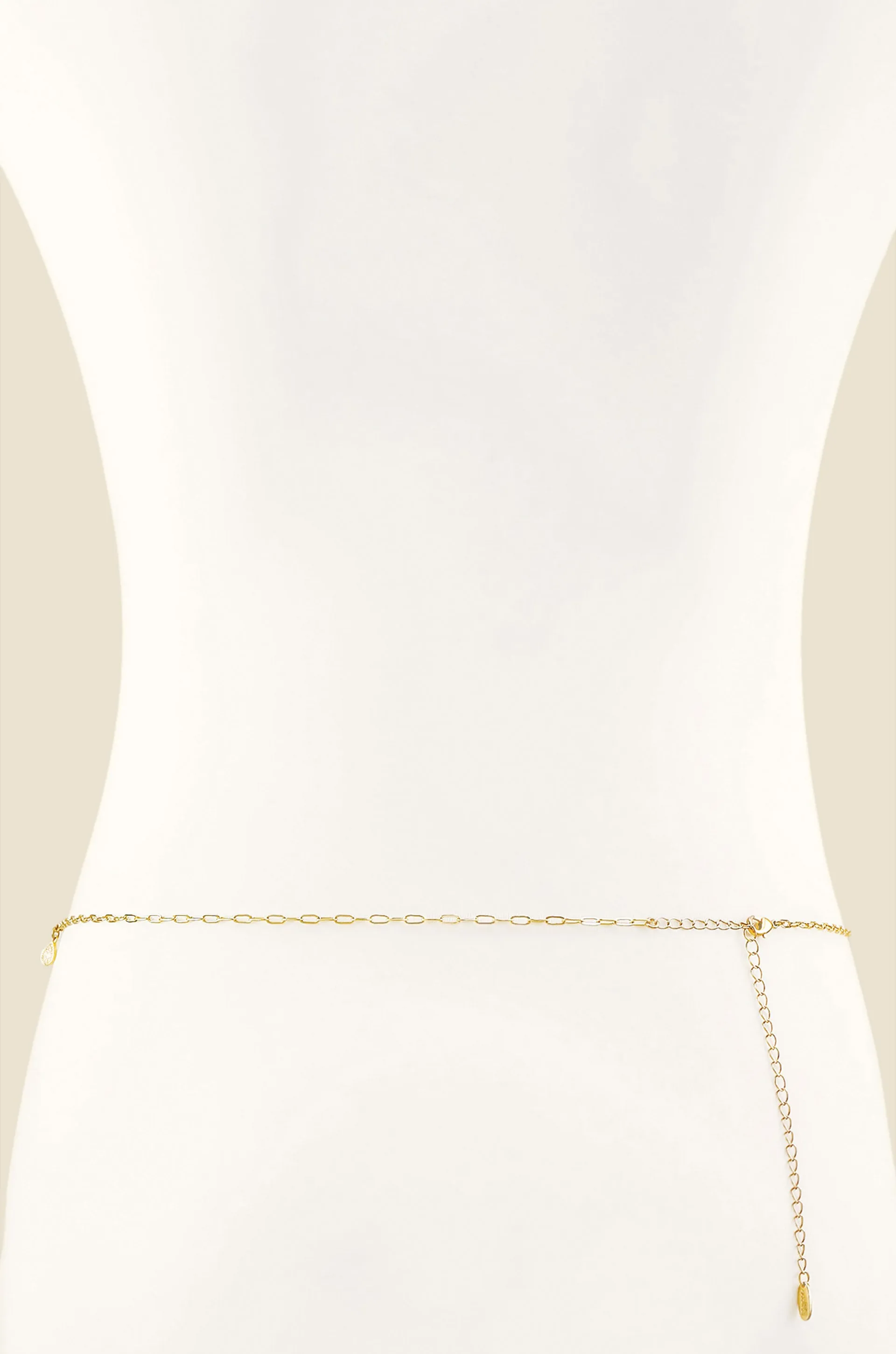 Delicate Crystal Droplet Gold Body Chain