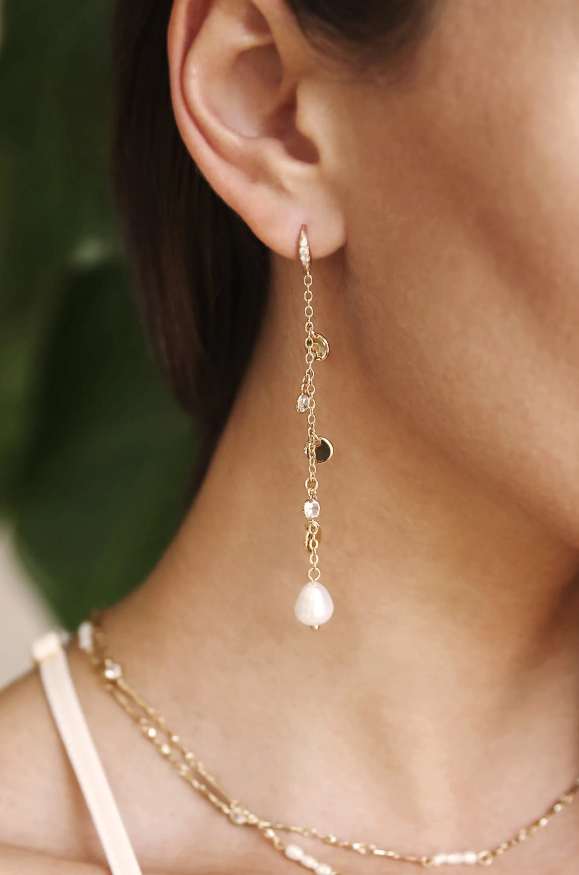 Delicate Dangle Freshwater Pearl Earrings