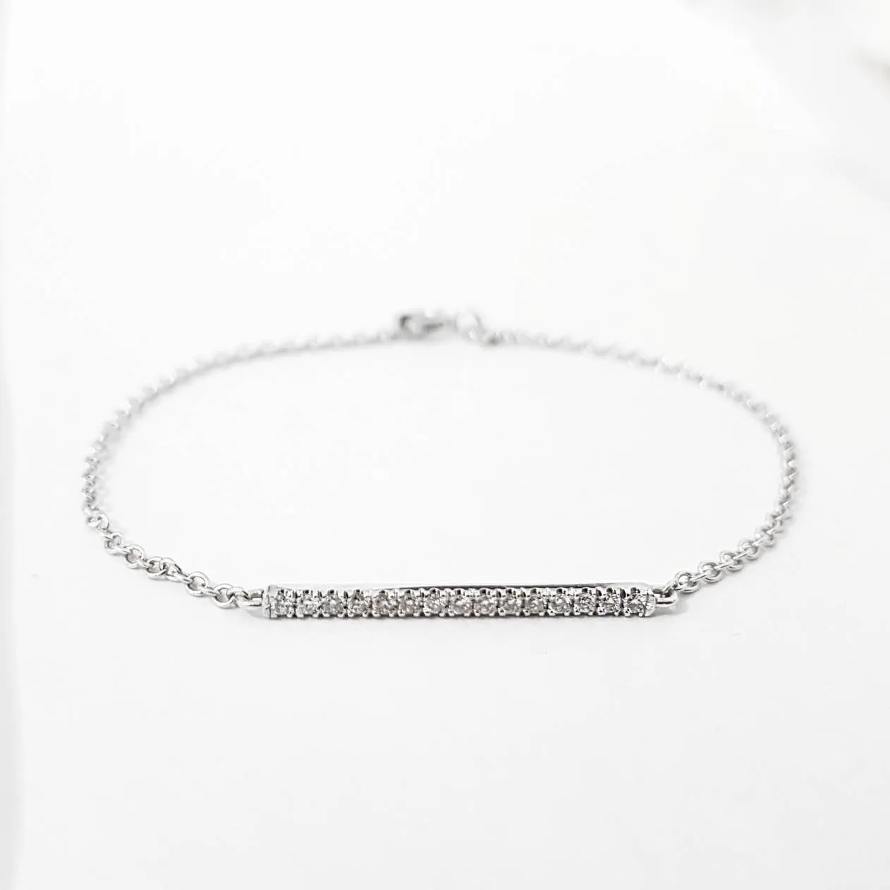 Delicate Diamond Bar Bracelet