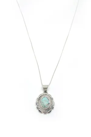 Delicate Dry Creek White Turquoise Pendant