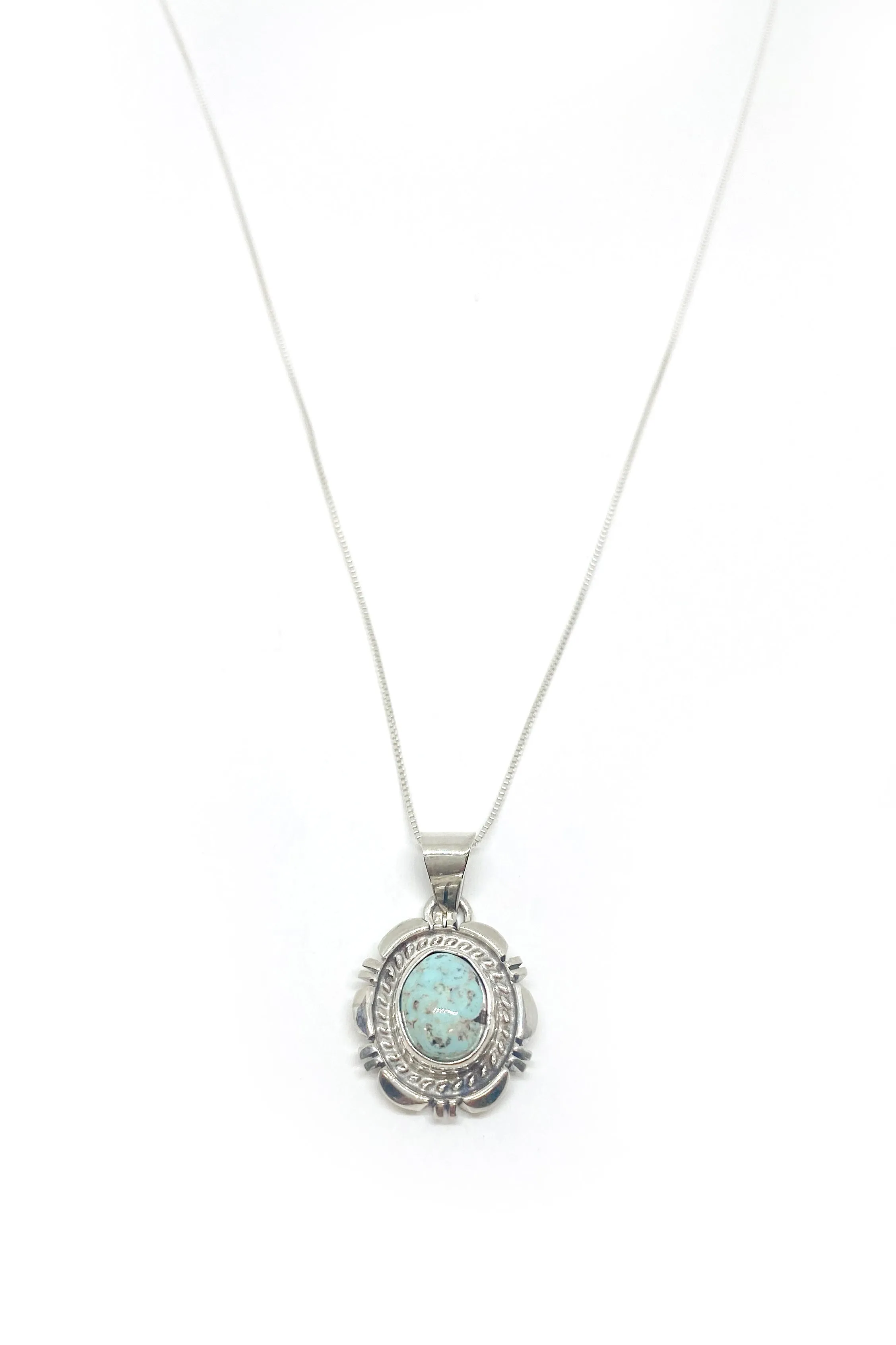 Delicate Dry Creek White Turquoise Pendant
