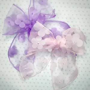 Delicate Floral Organza Pre-Tied Bow Strip Collection
