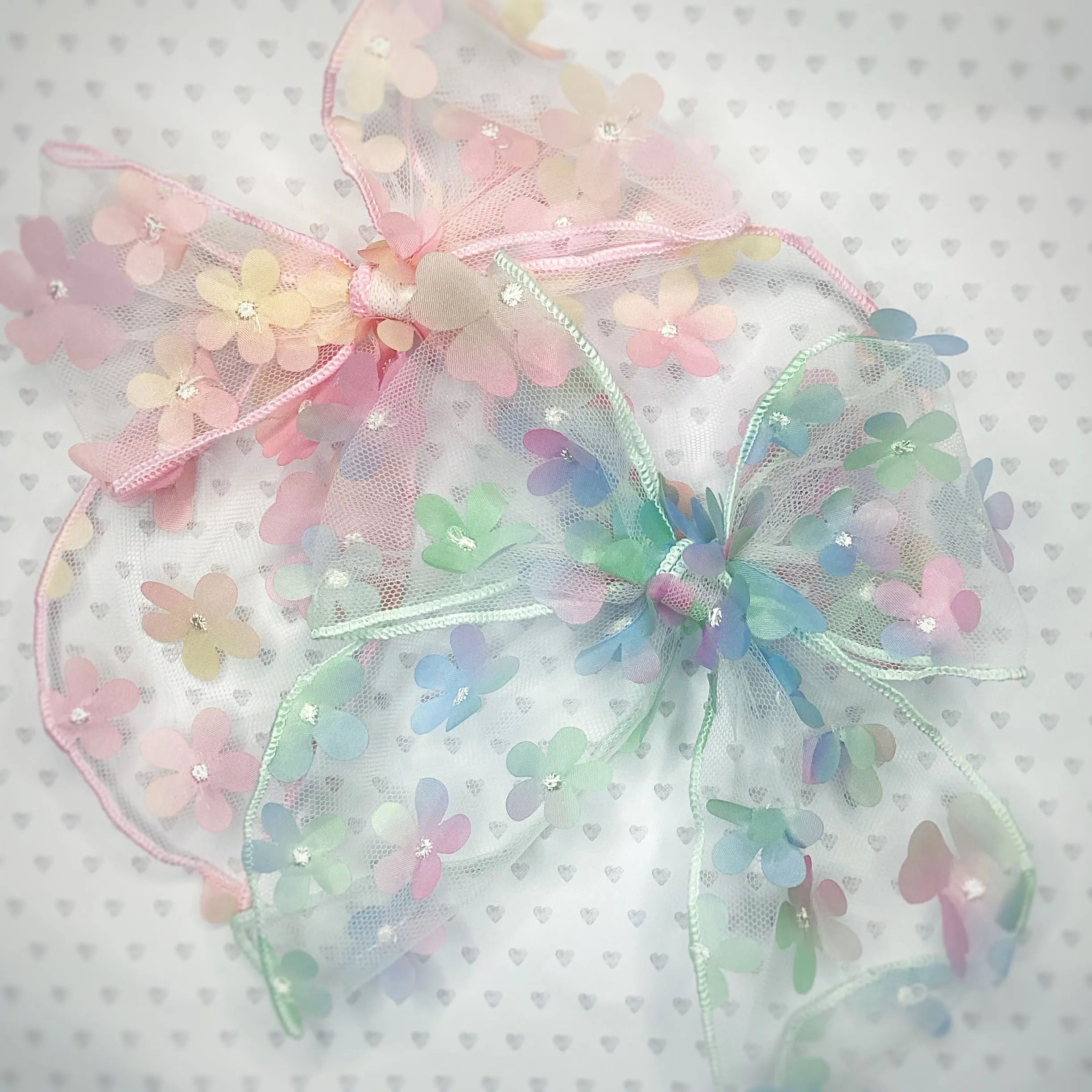 Delicate Floral Organza Pre-Tied Bow Strip Collection