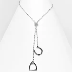 Delicate Horseshoe and Stirrup Lariat