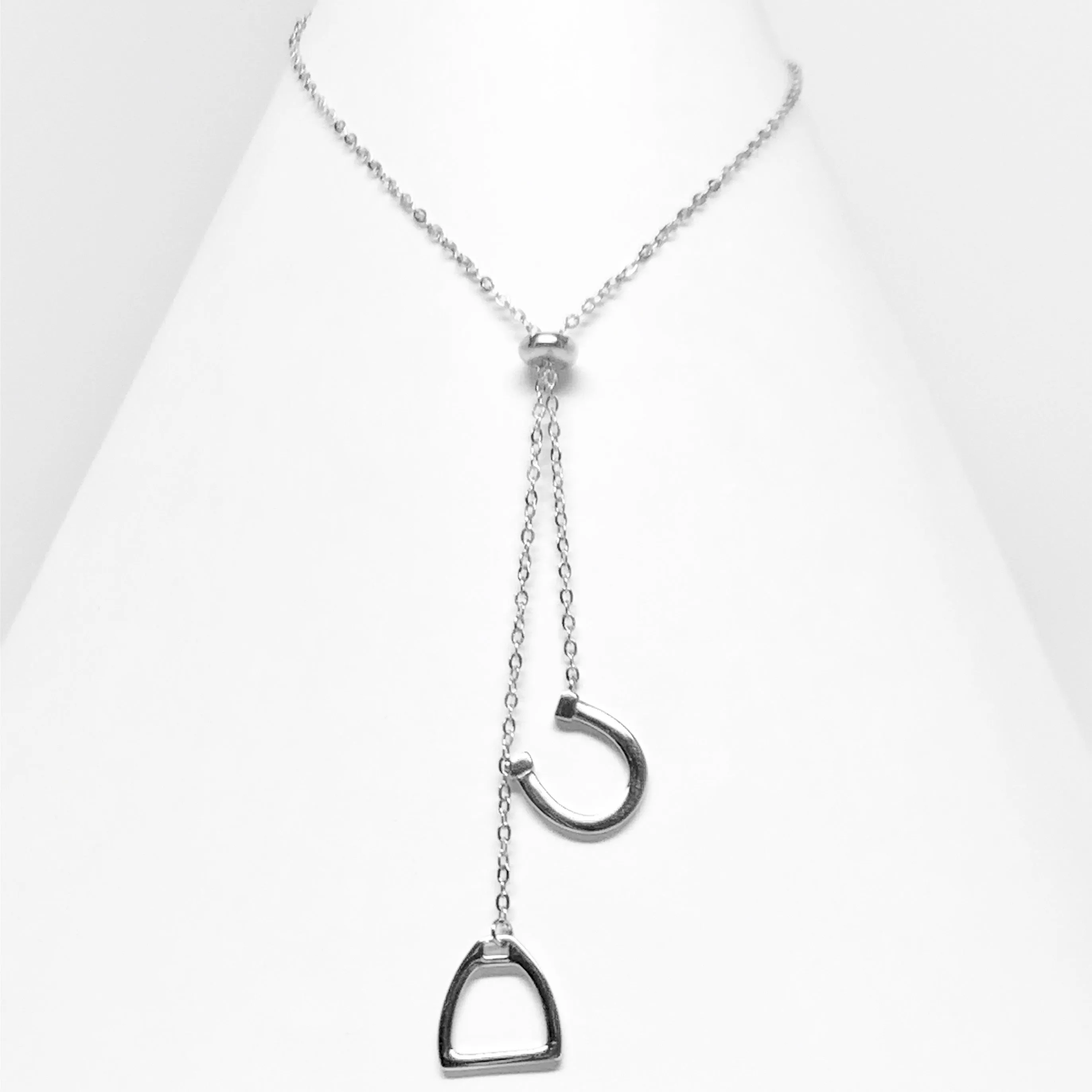 Delicate Horseshoe and Stirrup Lariat