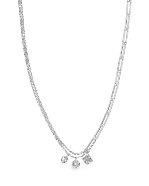 Delicate Link Necklace with CZ Charms