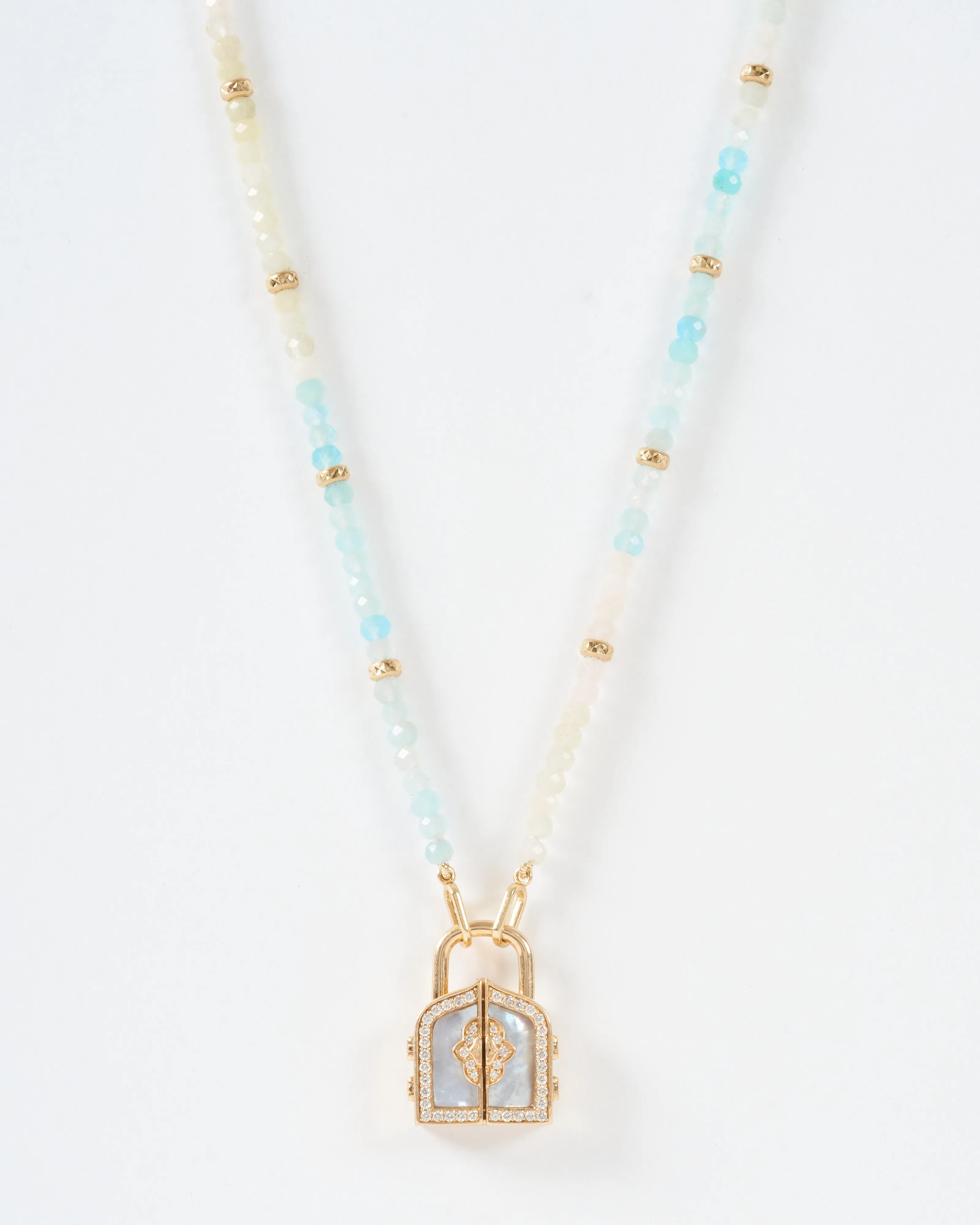 delicate morganite beaded chain