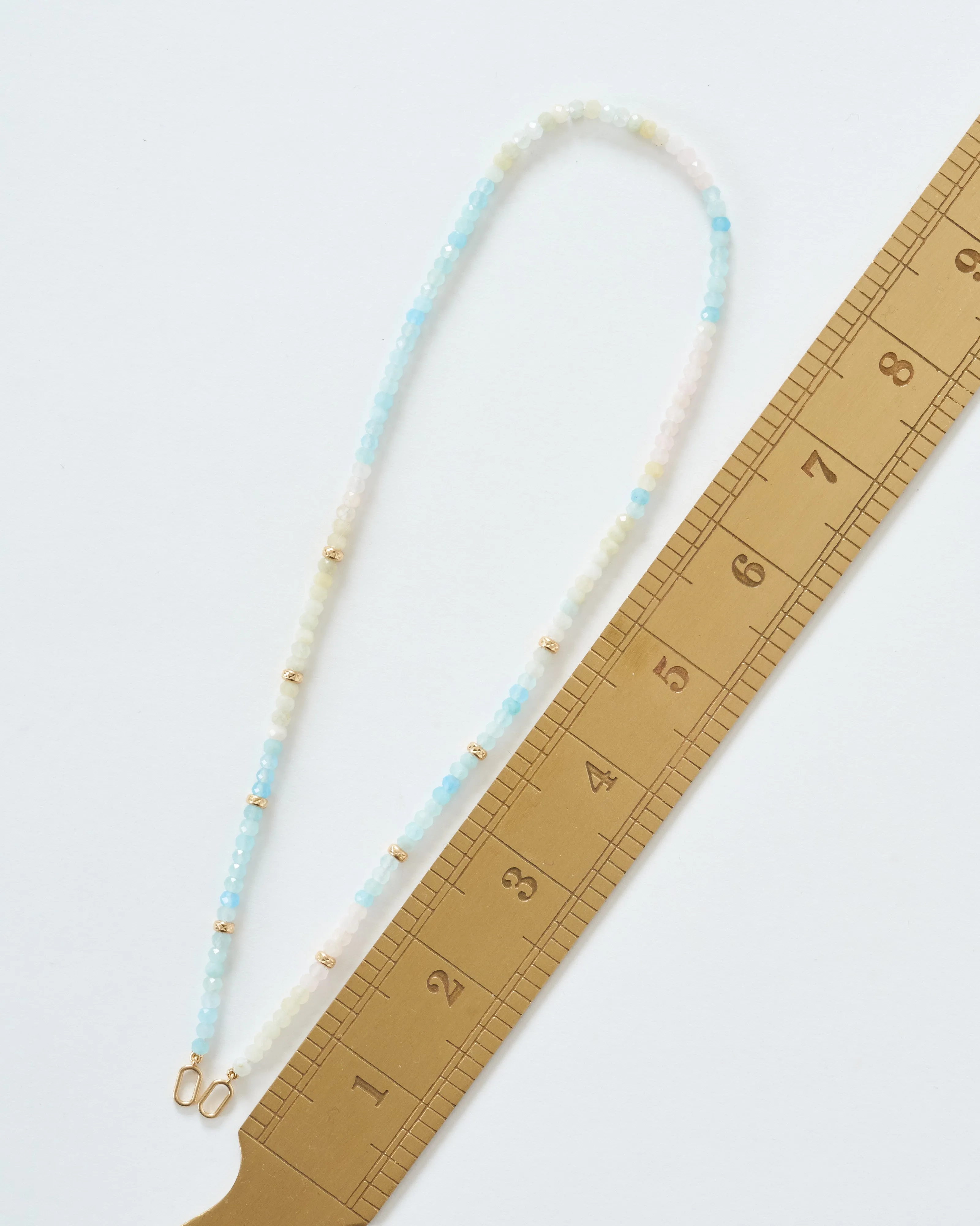 delicate morganite beaded chain