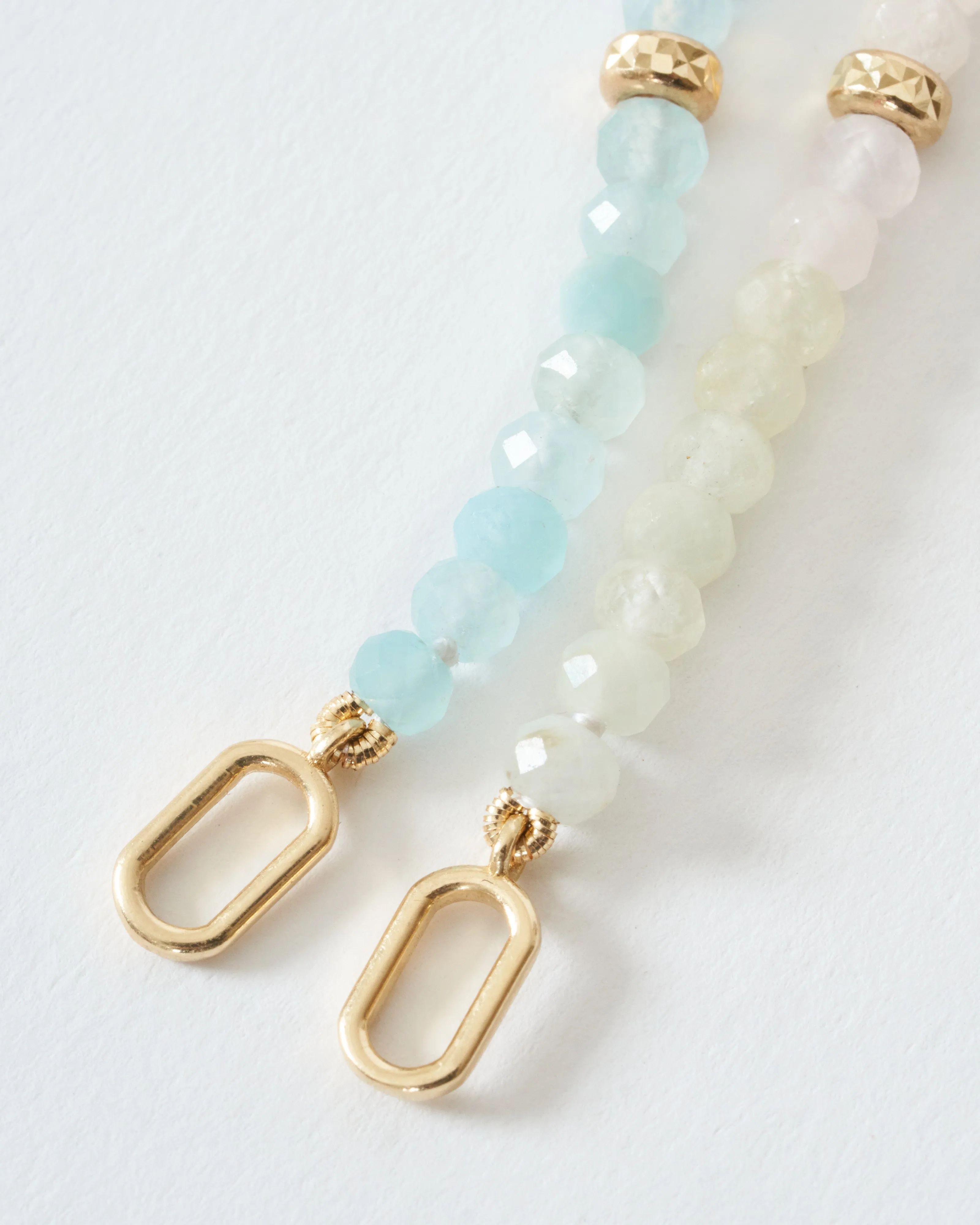 delicate morganite beaded chain