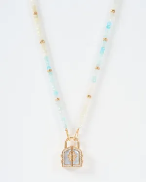 delicate morganite beaded chain