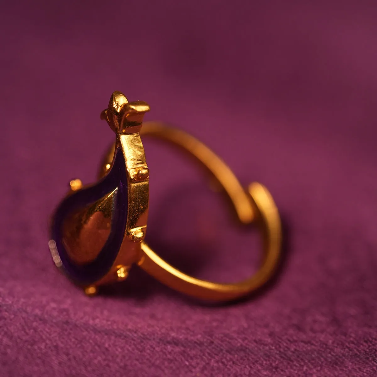 Delicate Paisley Silver Finger Ring By Moha
