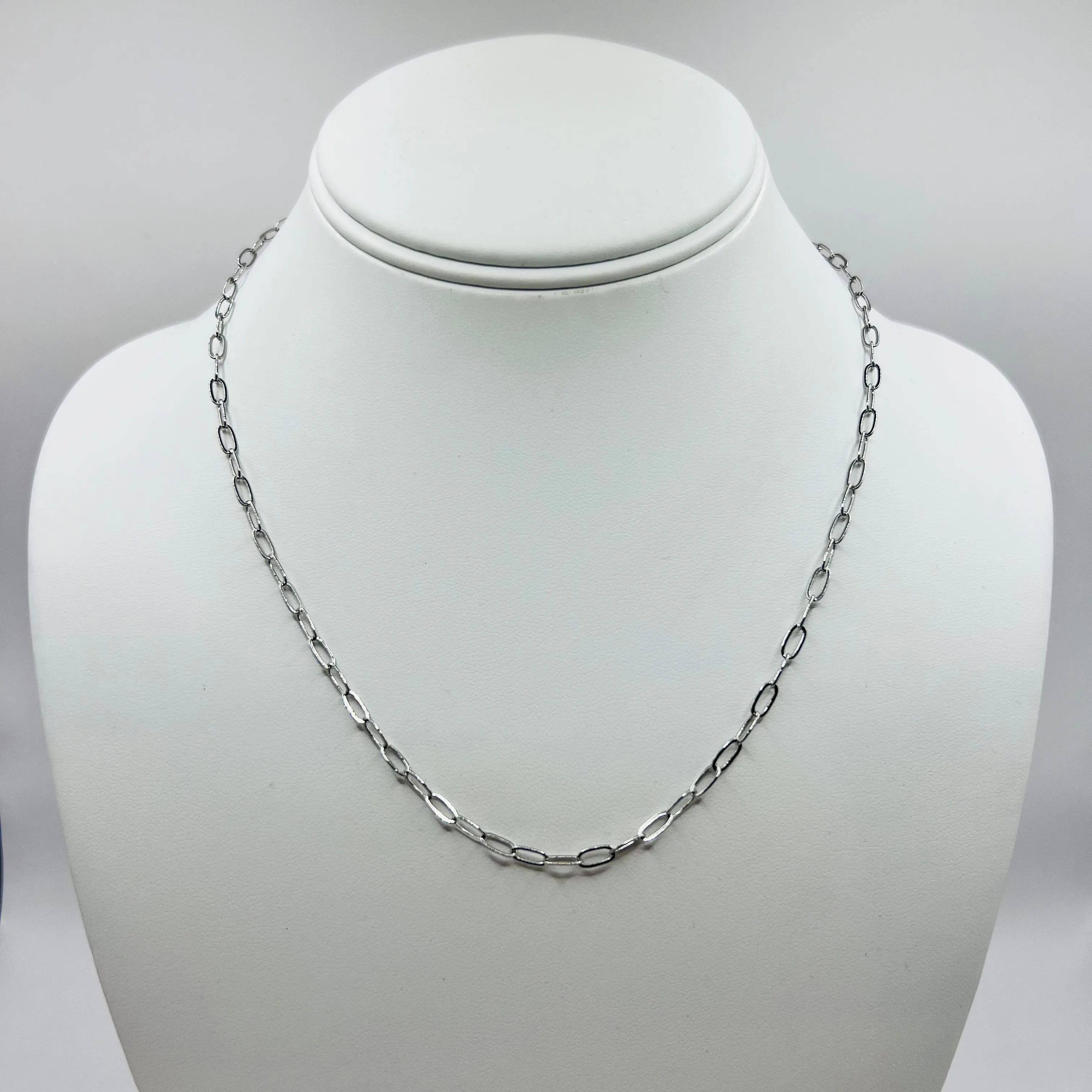 Delicate Paperclip Chain Silver