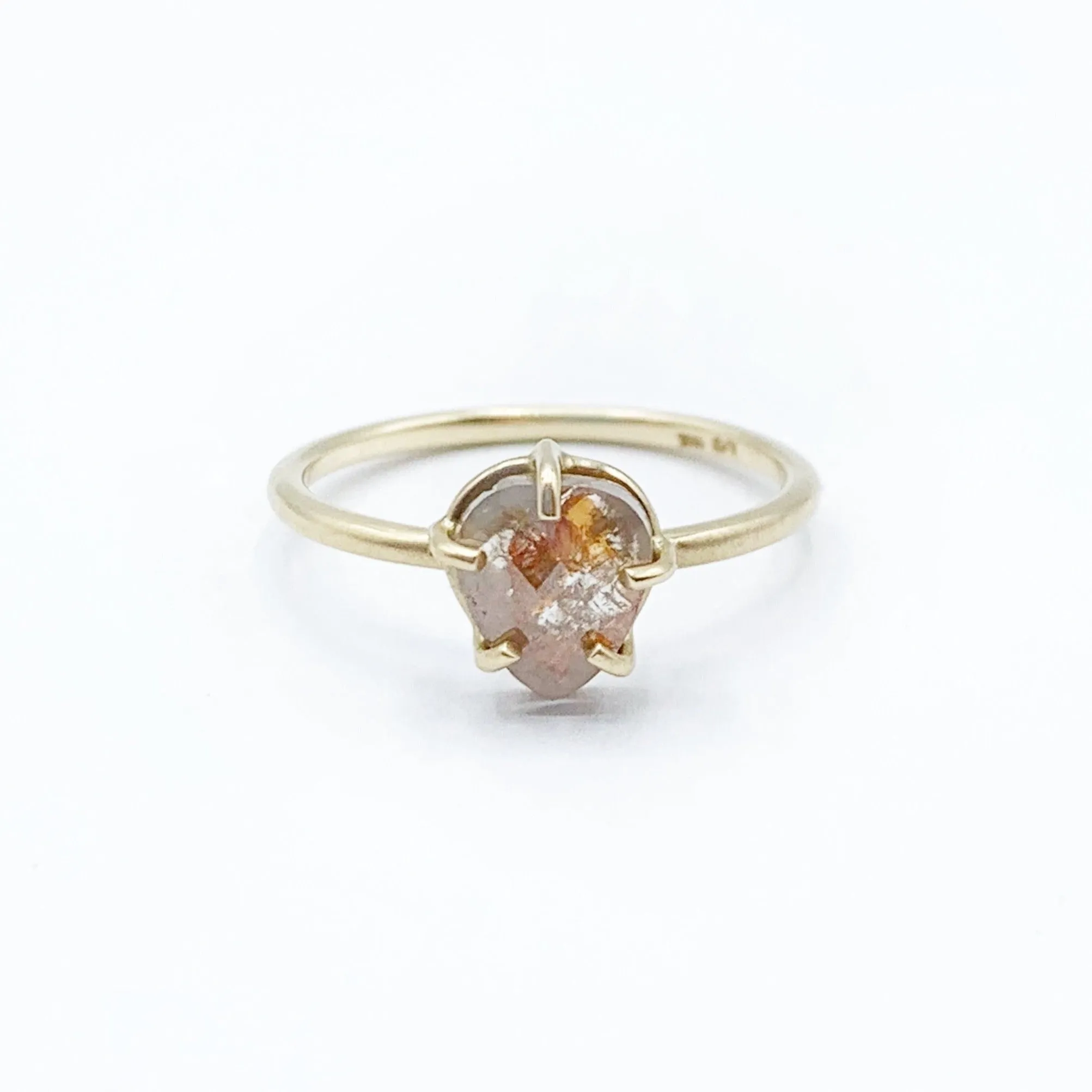 Delicate Pastel Diamond Captured in Gold